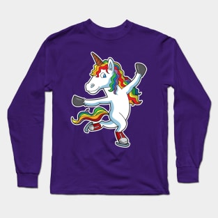 Ice Skate Unicorn Figure Skater Skating Long Sleeve T-Shirt